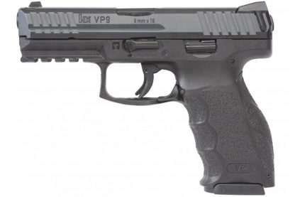 HK VP9 9mm, 4.1" Barrel, Black, Adjustable back straps, Night Sights, 15rd